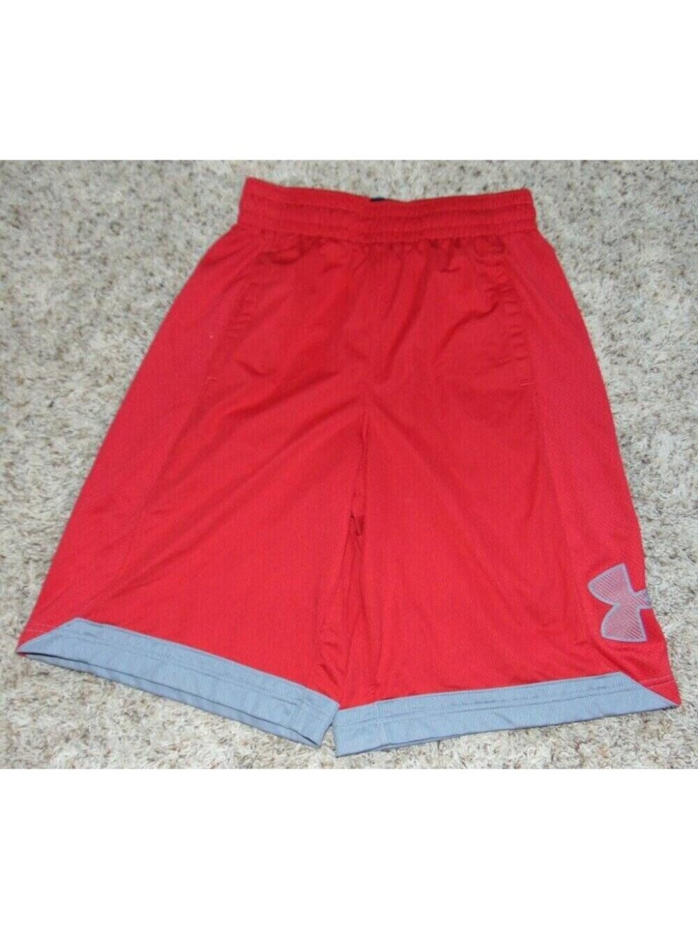 Mens Shorts Under Armour Small Elastic Waist Drawstring Red Athletic Basketball